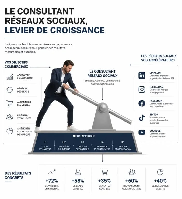 Le rôle stratégique du consultant réseaux sociaux pour la croissance des entreprises