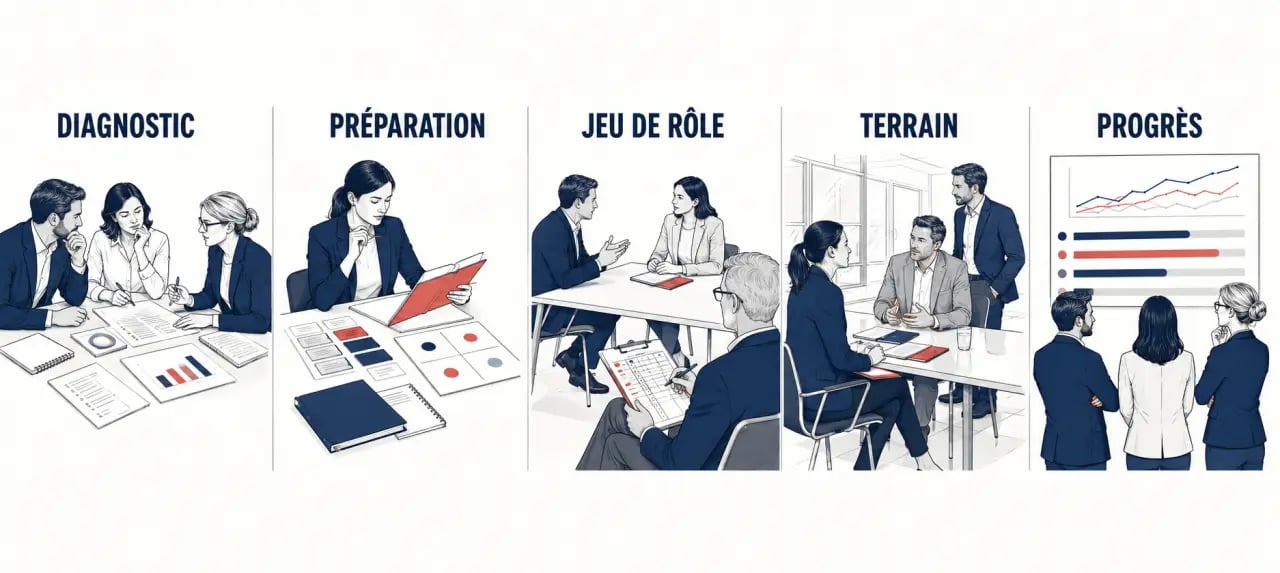 Comment former ses équipes commerciales aux nouvelles techniques de négociation : parcours de formation du diagnostic à l'évaluation